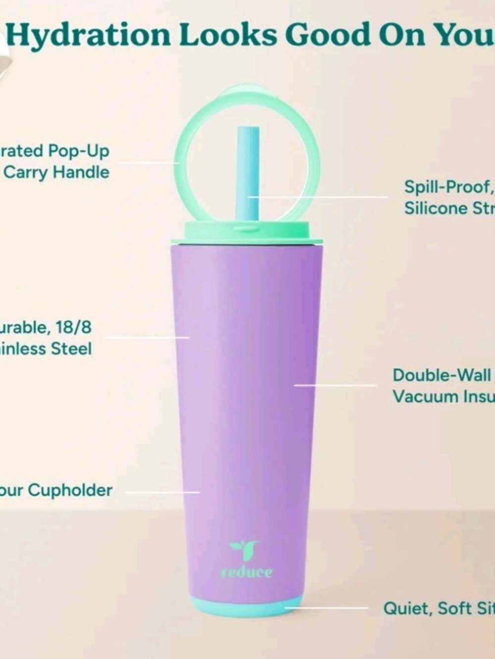 Reduce Lavender & Mint Tumbler 22 OZ - Picture 3 of 5